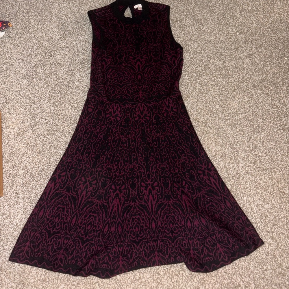 Xhilaration Black and Purple Midi Dress